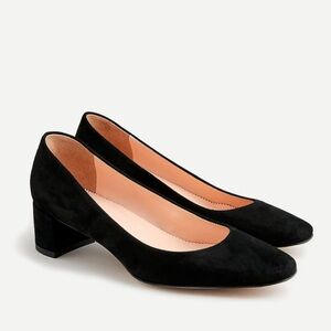 J. Crew Kate Block Heel Pumps in Black Suede Size 9